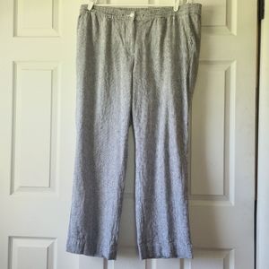 Talbots gray and white pin strip linen blend pants size 16W